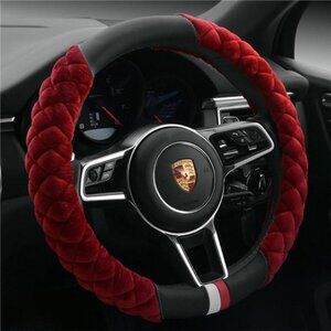 Universal Car Steering Wheel Cover Fluffy Winter Plush Steering Wheel Cover